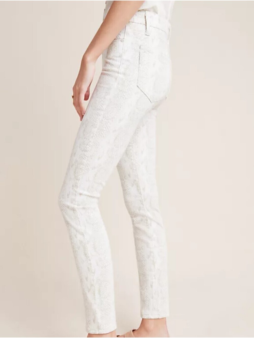 PAIGE Hoxton Ankle white snake print skinny jeans sz 25